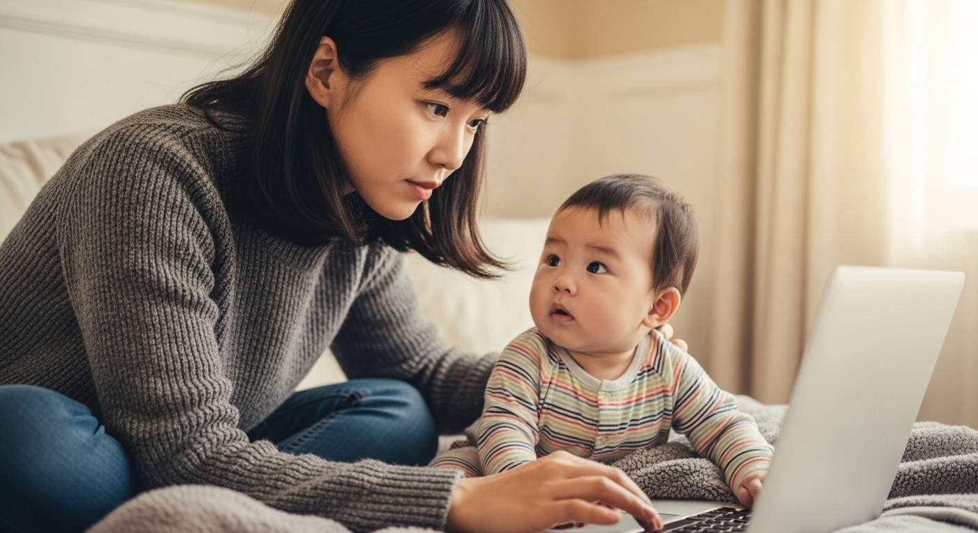 육아휴직과 업무 균형을 고민하는 직장 여성