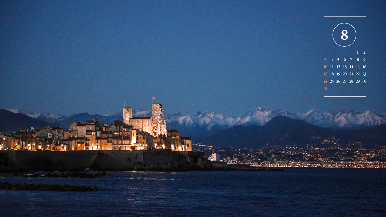 18 앙티브 야경 사진 A - 2025년8월 노트북배경화면