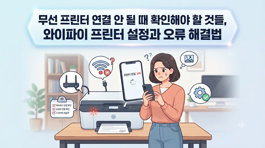 무선 프린터 연결 안 될 때 확인해야 할 것들, 와이파이 프린터 설정과 오류 해결법