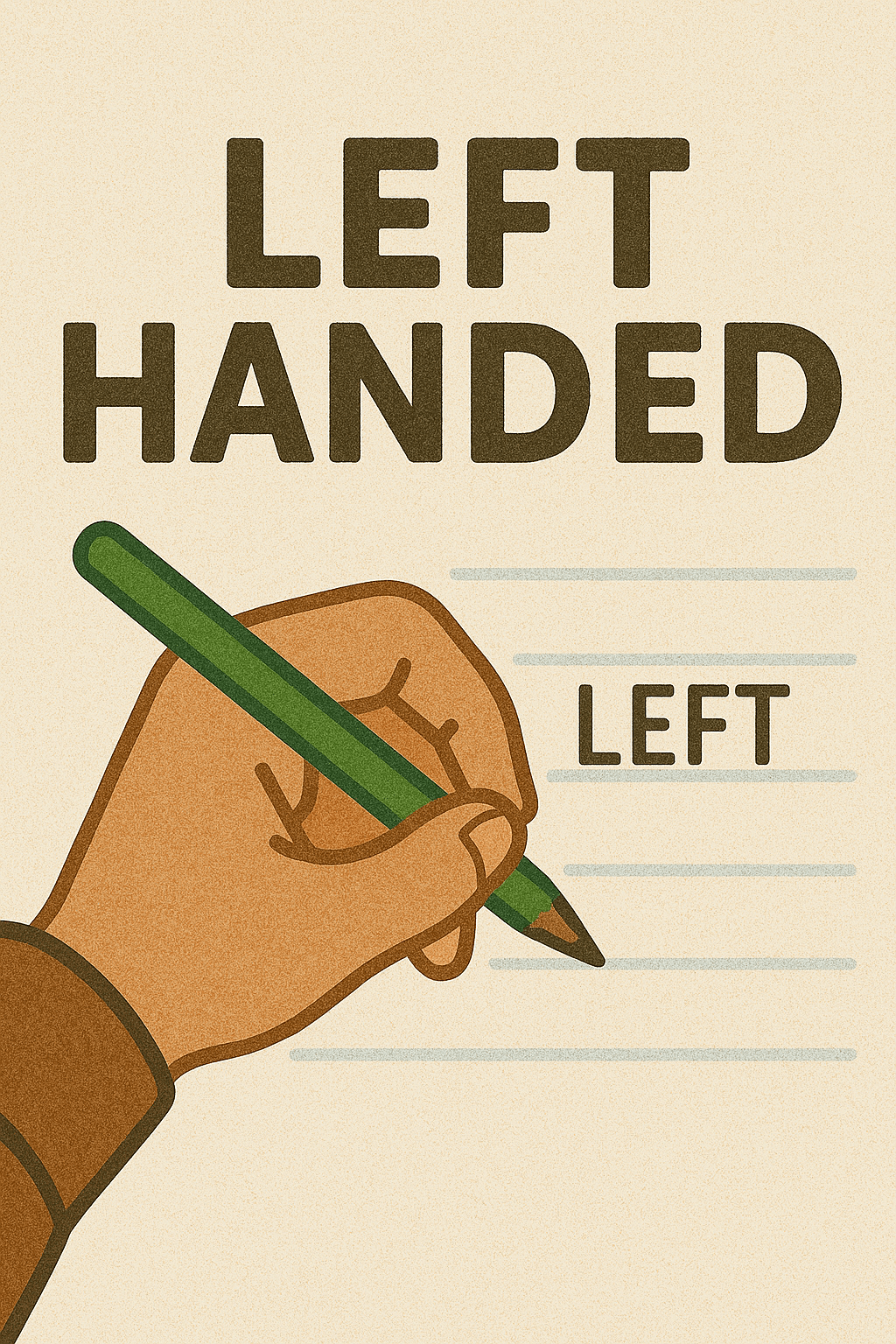 왼손잡이가 연필로 글쓰는 모습