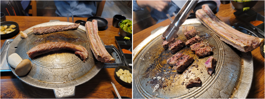 우대갈비 굽는 중