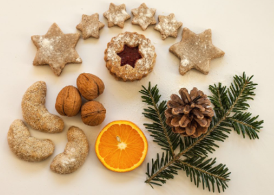 쿠키,견과류,과일 사진