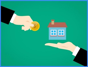 돈과 주택을 교환하는 모습