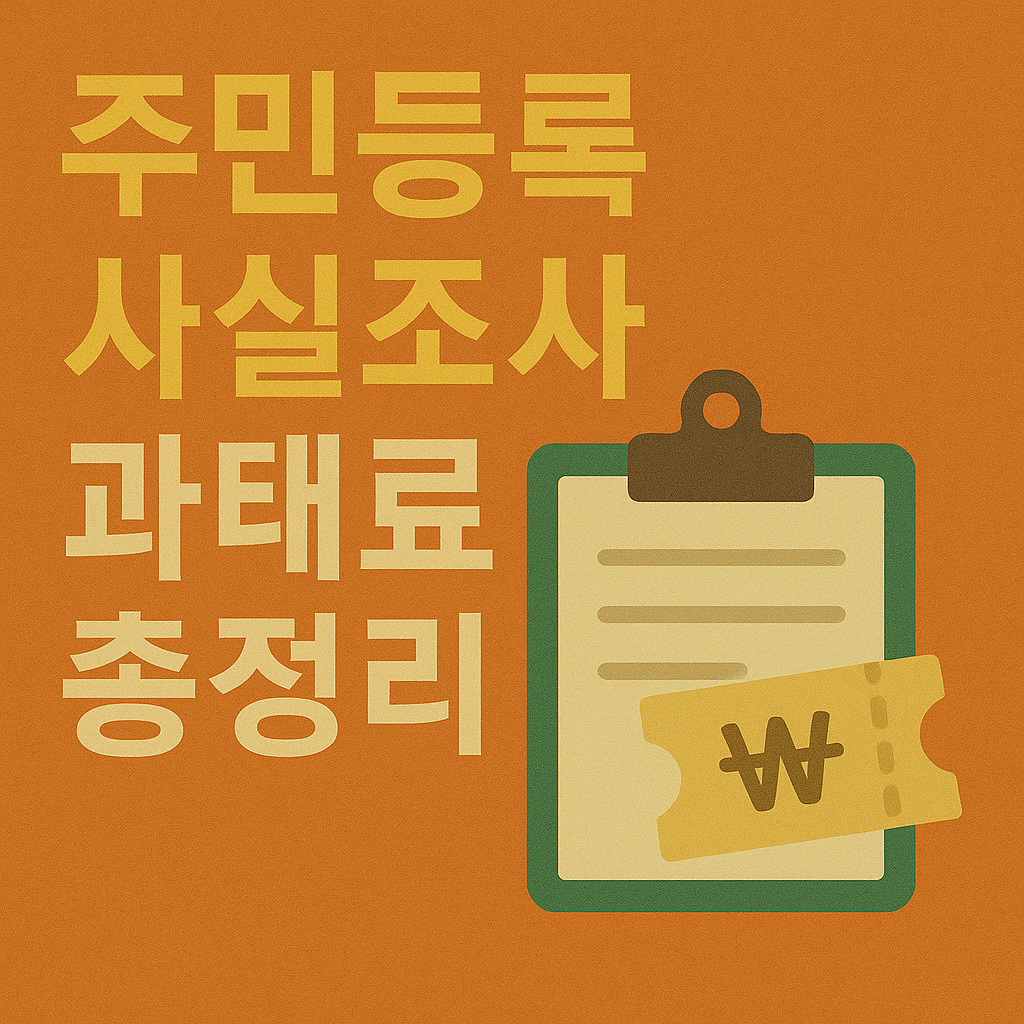 주민등록 사실조사 과태료