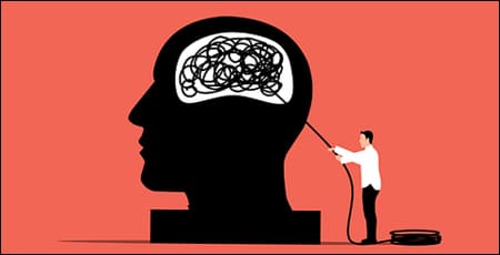 복잡한 머릿속을 풀어내고 있는 사람