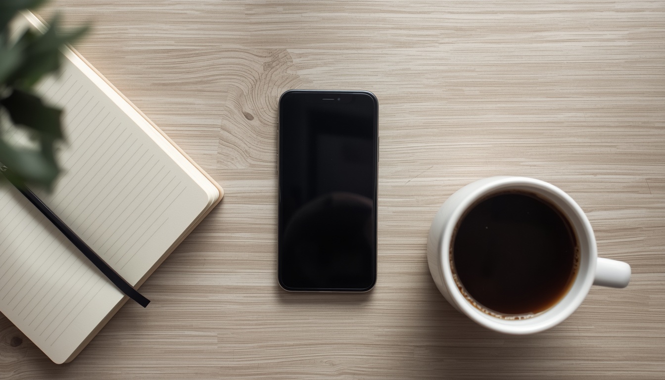 A clean, minimalist desk setup representing intentional tech usage.