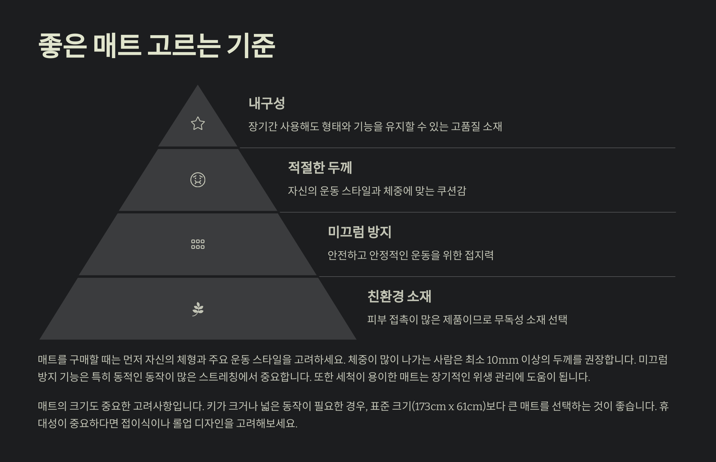 🎯 좋은 매트 고르는 기준