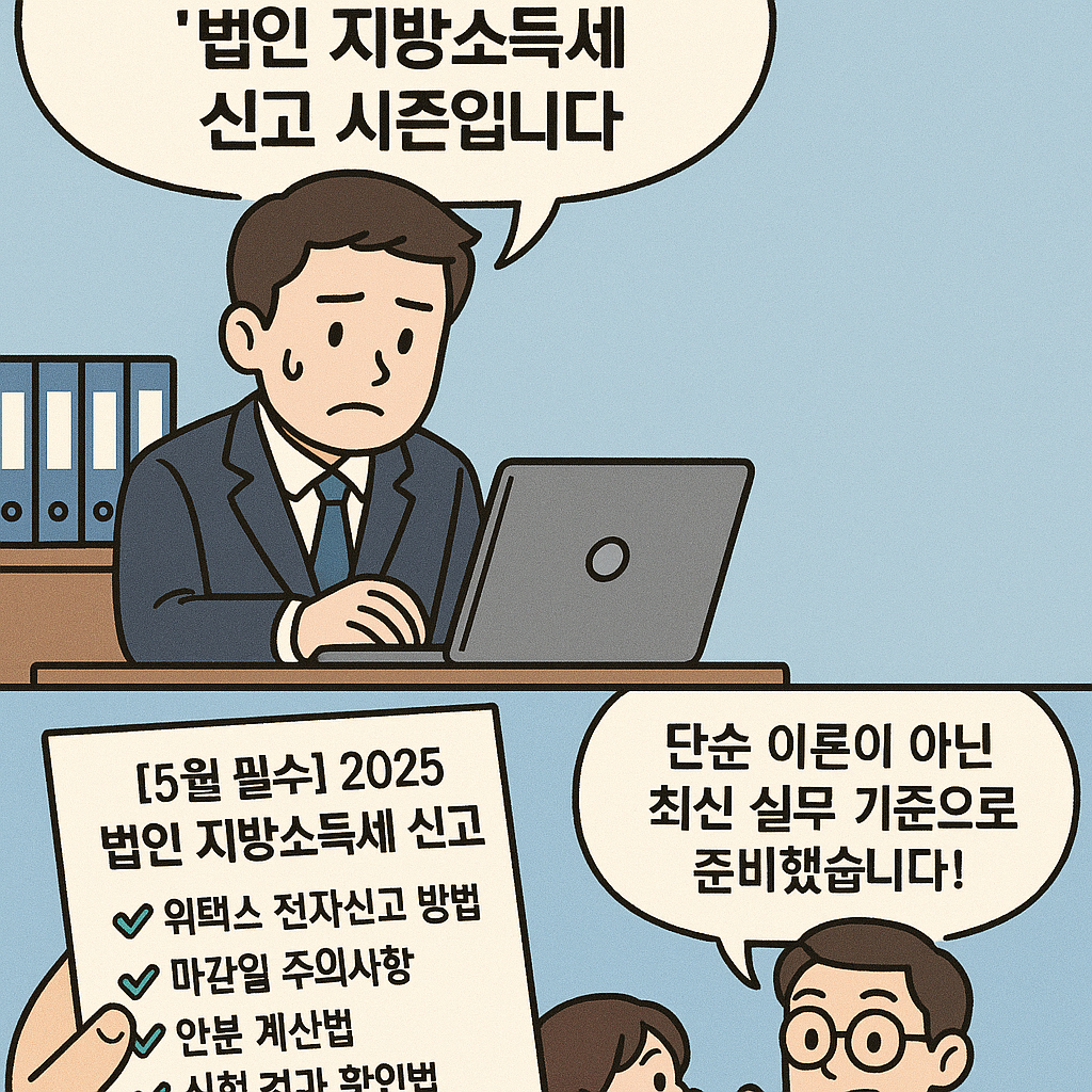 [5월 필수] 2025 법인 지방소득세 신고｜위택스 사용법, 마감일, 안분 기준