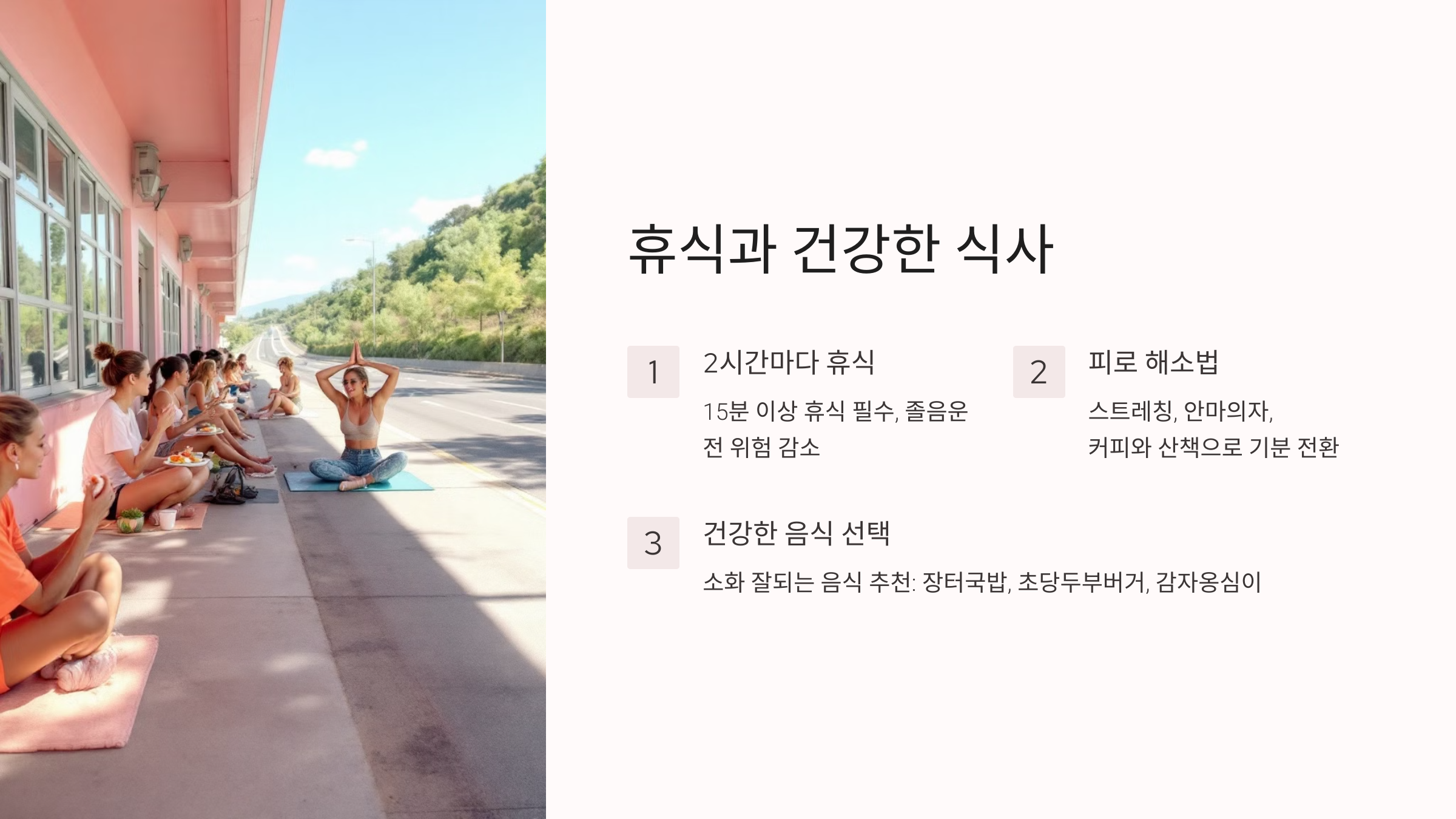 휴식과 건강한 식사