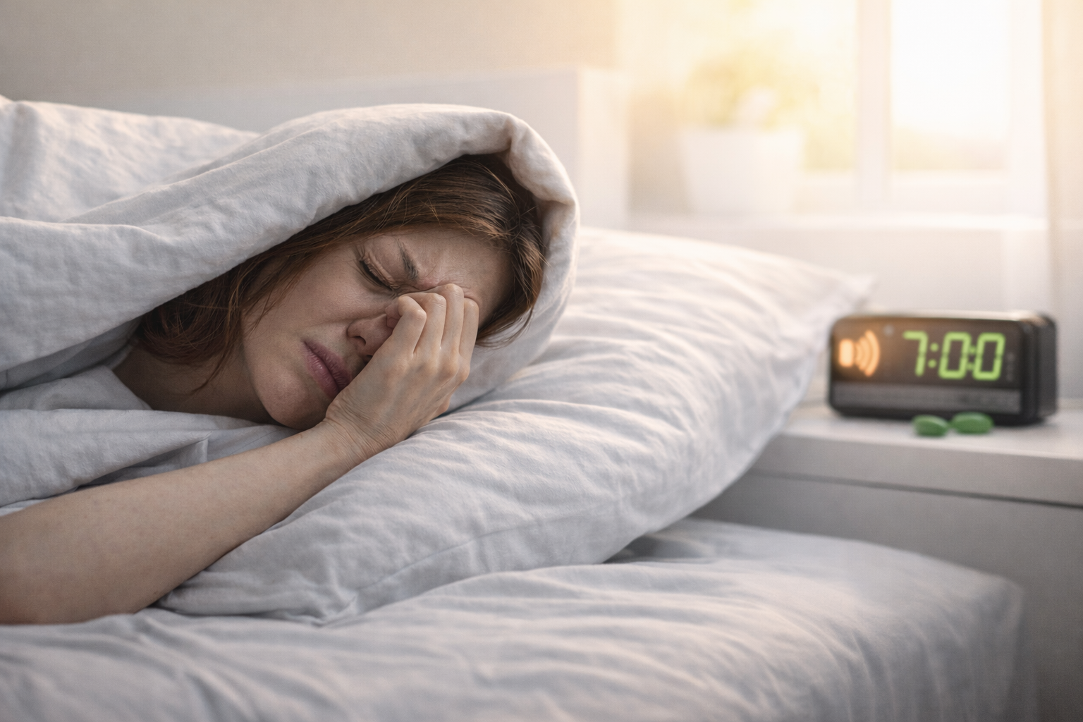 아침 두통 피곤한 여성 코르티졸 과다 이악물기 증상