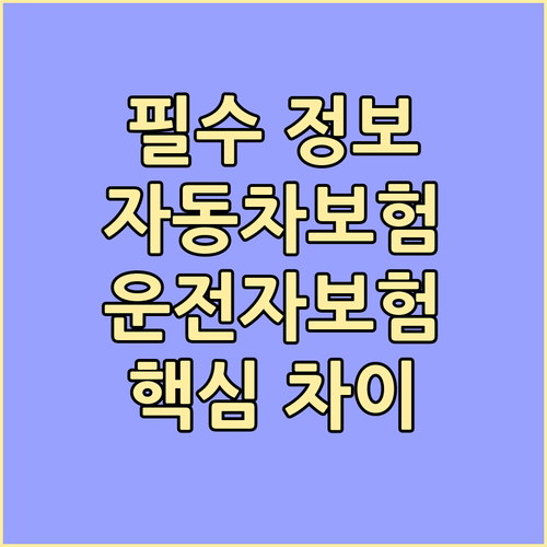 운전자라면 꼭 알아야 할 자동차보험과..