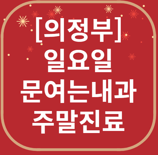 의정부 일요일 문 여는 내과 리스트 ❘ 토요일 주말 휴일 야간진료 병원 찾기