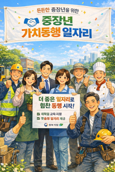 중장년 가치동행 일자리 개요, 대상 및 신청법, 일자리 유형