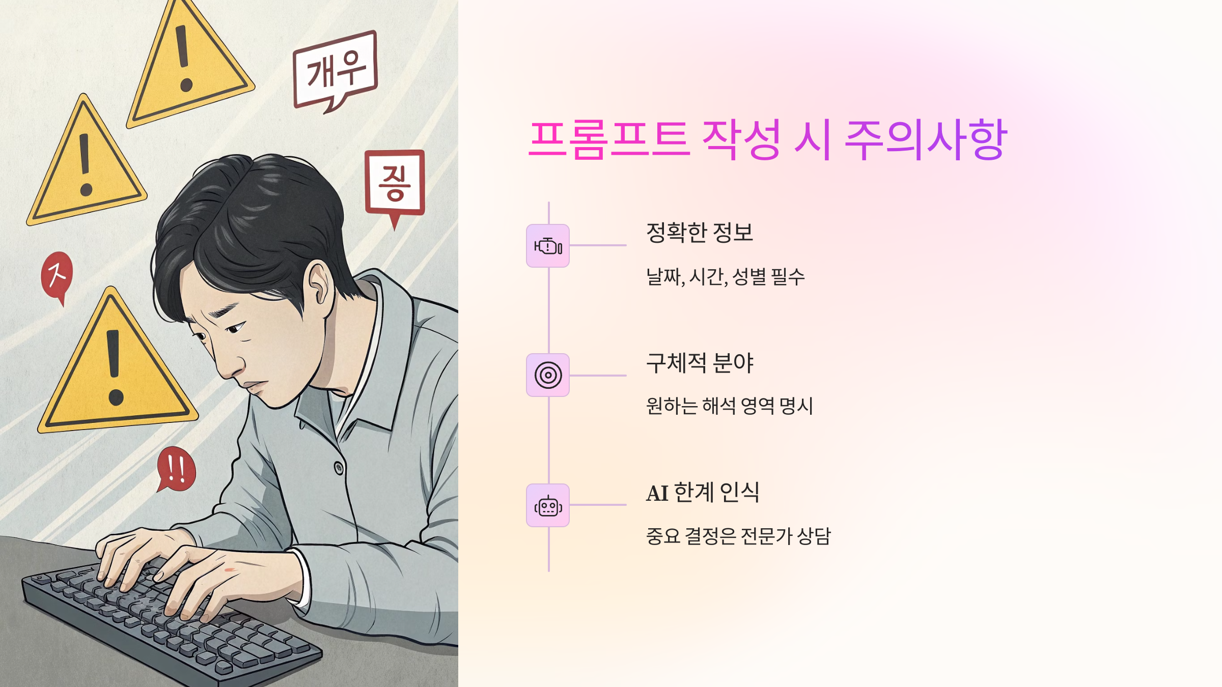 ⚠ 프롬프트 작성 시 주의사항