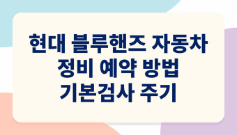 현대자동차 블루핸즈 예약