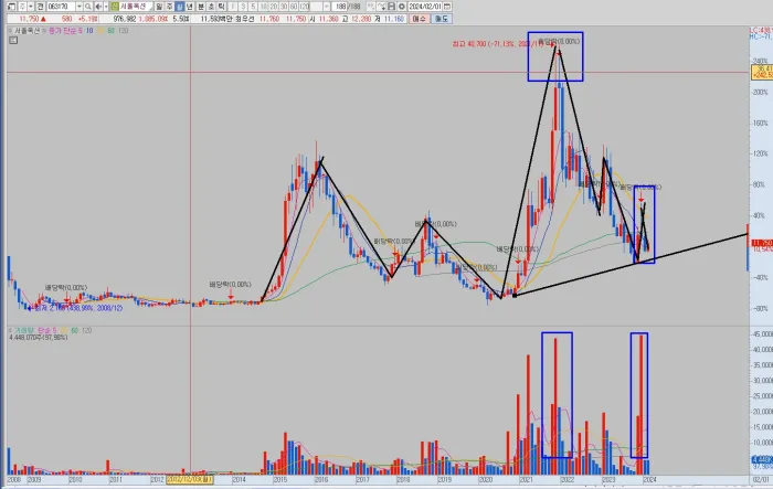 서울옥션-월봉-차트-분석