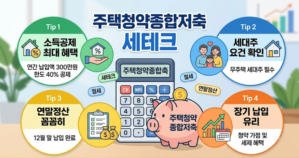 배우자 납입액도 소득공제! 2026 달라진 주택청약저축 세테크 완전 정리