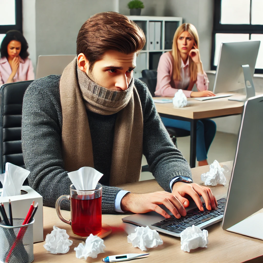 직장인 독감 관련 사진