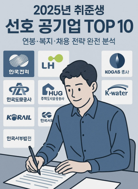 2025년 취준생이 가장 선호하는 공기업 TOP 10