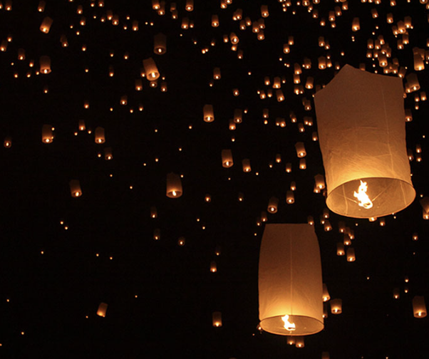 월궁 천등날리기