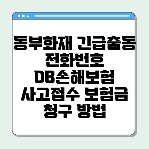 동부화재 긴급출동 전화번호 DB손해보험 사고접수 보험금 청구 방법