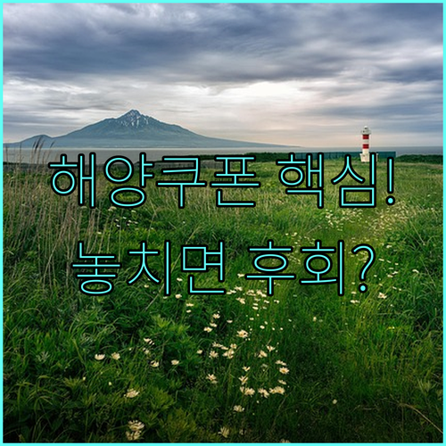 해양 관광 할인 쿠폰 이용 조건 및 ..