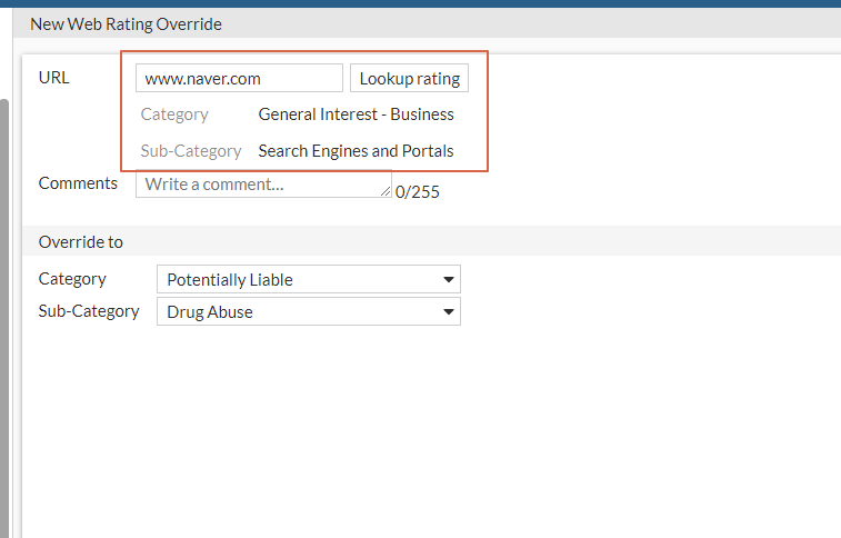 Fortigate Web Rating Overrides