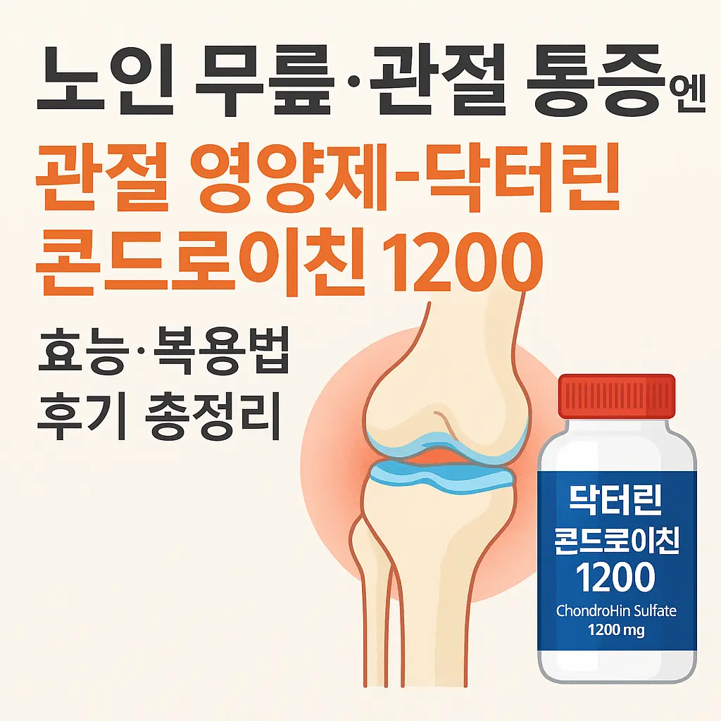 노인 무릎·관절 통증엔 닥터린 콘드로이친 1200 효능·복용법·후기 총정리