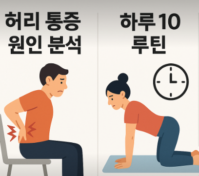허리 통증 원인 분석, 하루 10분 루틴, 습관화 전략