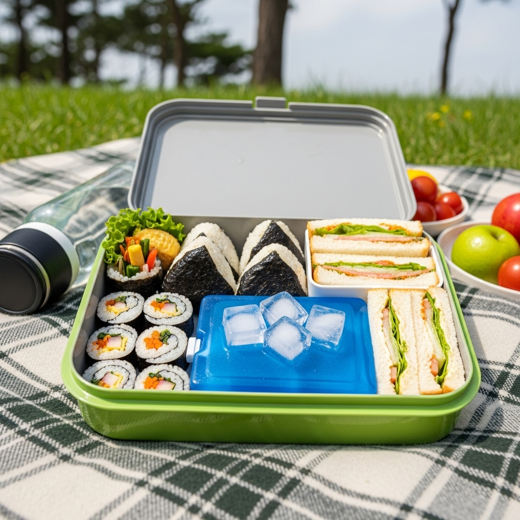 도시락이나 야외 음식, 아이스팩 필수입니다