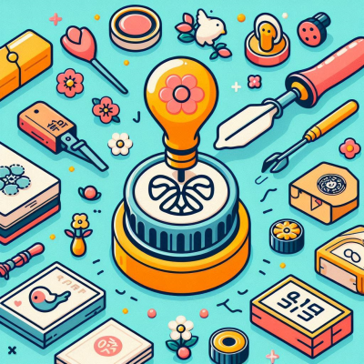 다양한 도장 도구와 귀여운 도장 디자인