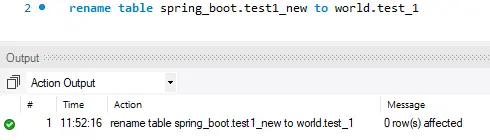 RENAME TABLE 데이터베이스 옮기기 결과
