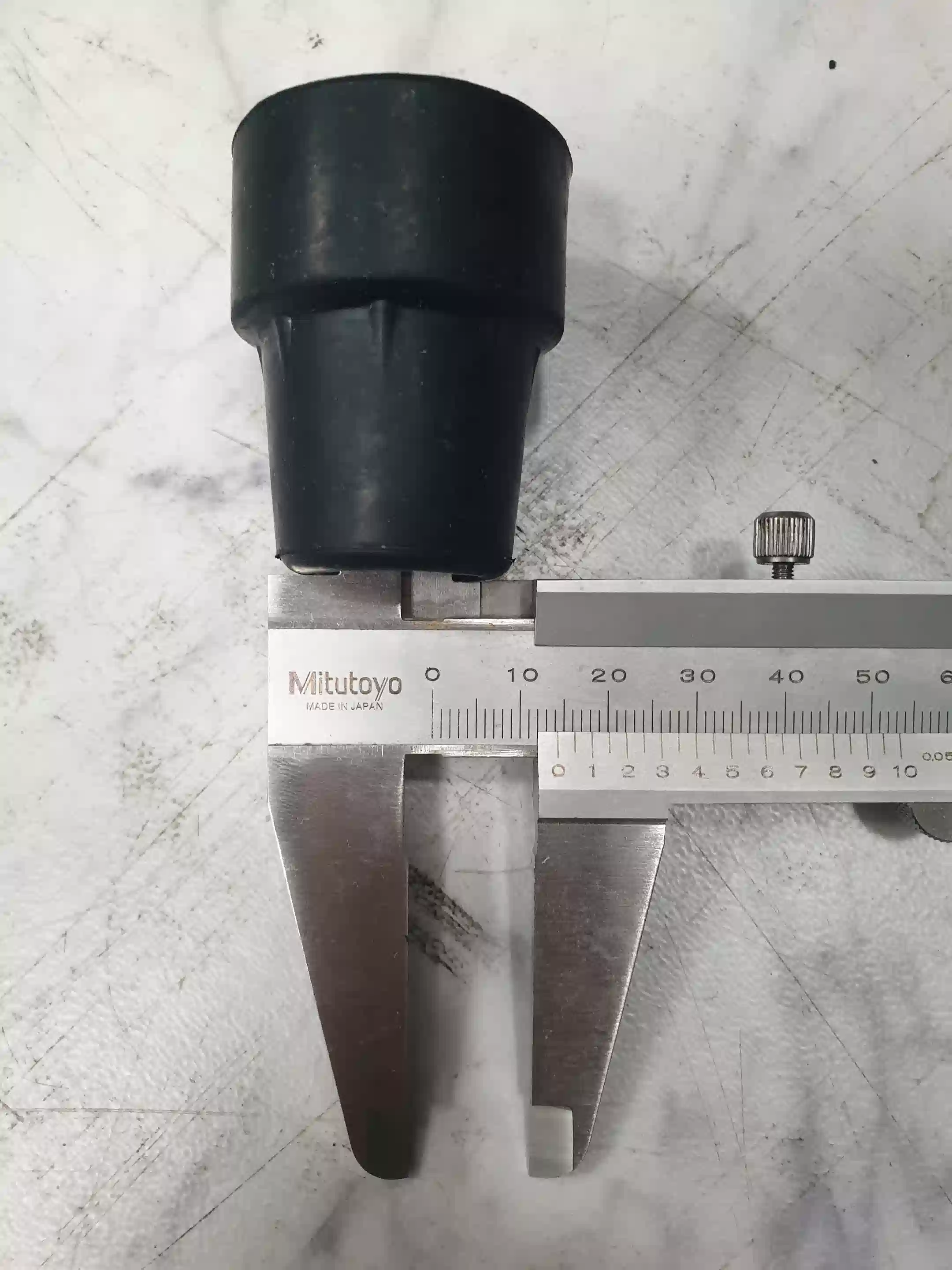 지팡이 고무 내경 측정