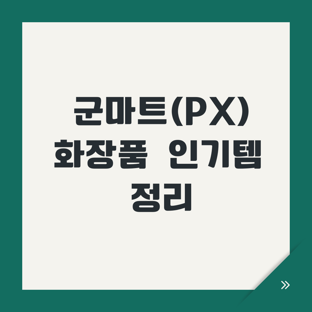 군마트(PX) 화장품 인기템 정리