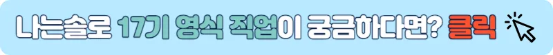 나는솔로 17기 영식 직업