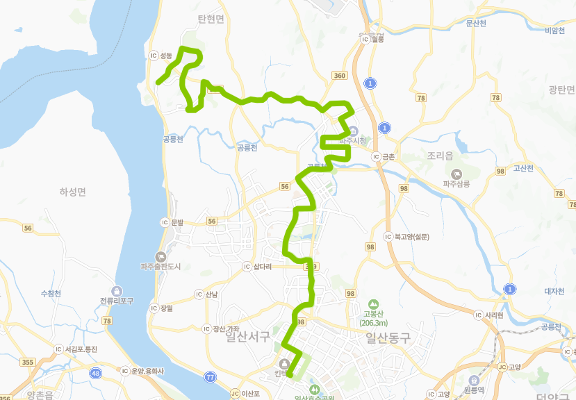 고양-파주-900번-버스-노선-지도
