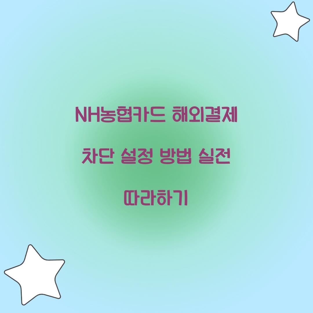NH농협카드 해외결제 차단