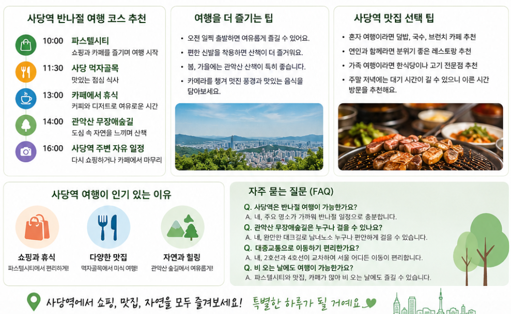 사당역 반나절 여행