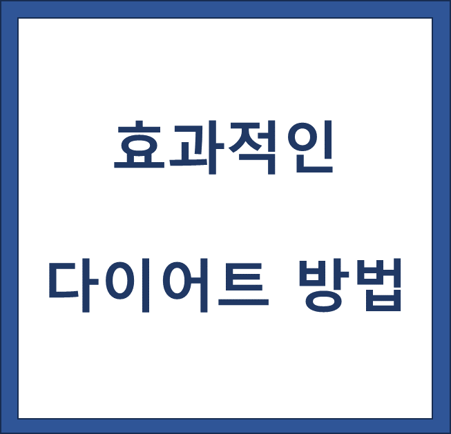 효과적인 다이어트 방법