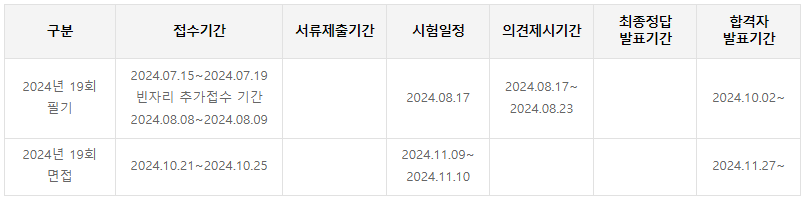 시험 일정 사진