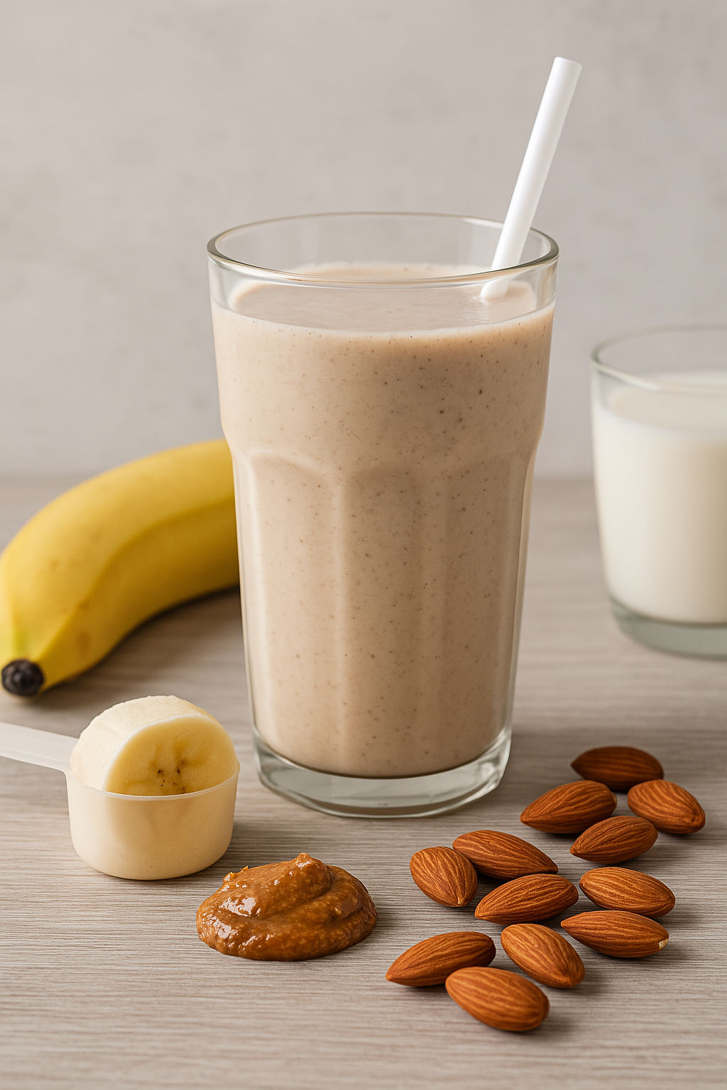 단백질 쉐이크, 바나나와 견과류 사진