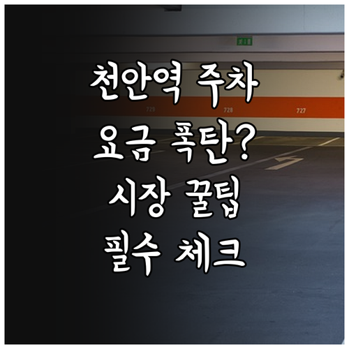 천안역 동부광장 주차장 요금과 특징 ..