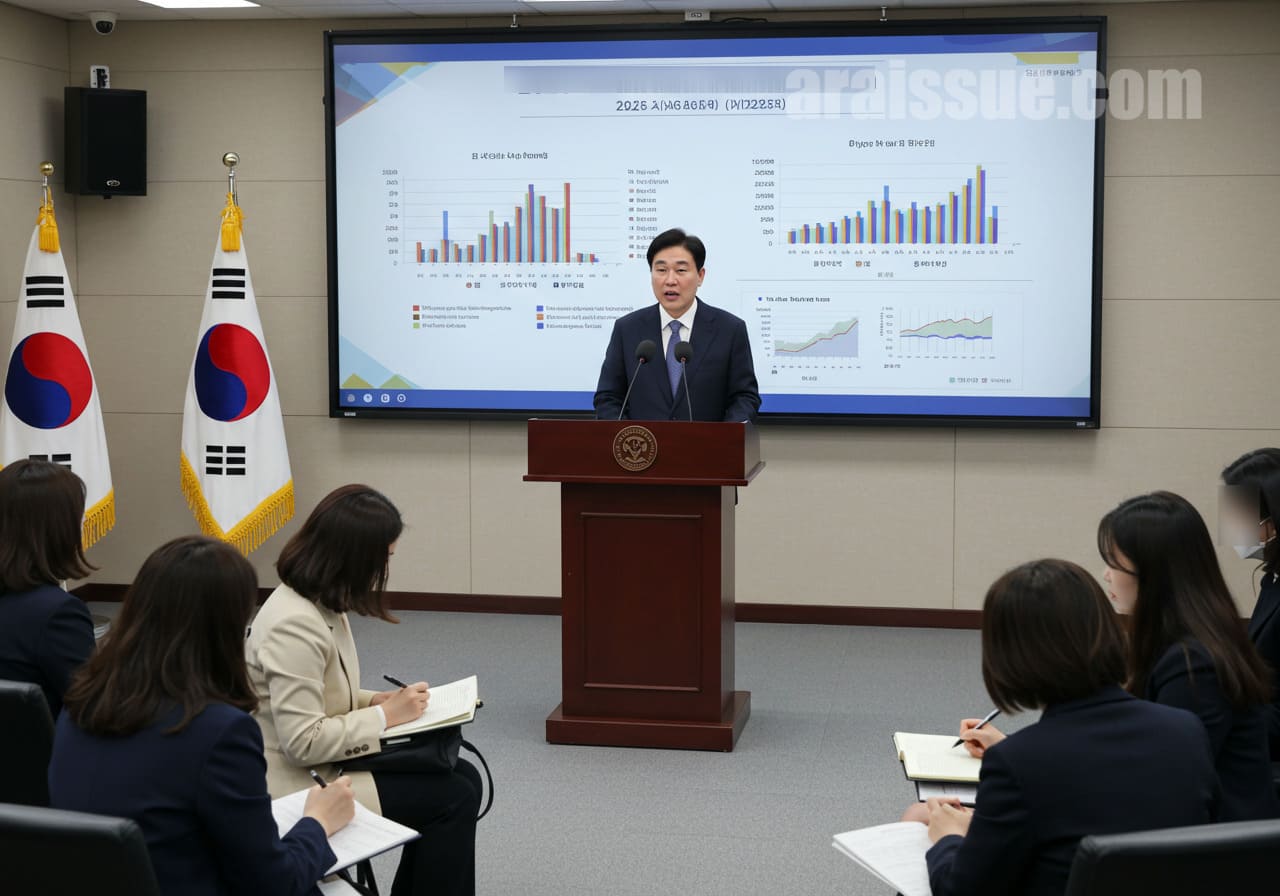 기획재정부 관계자가 OECD 기준에 맞춘 상속세 개편 배경을 설명하는 모습