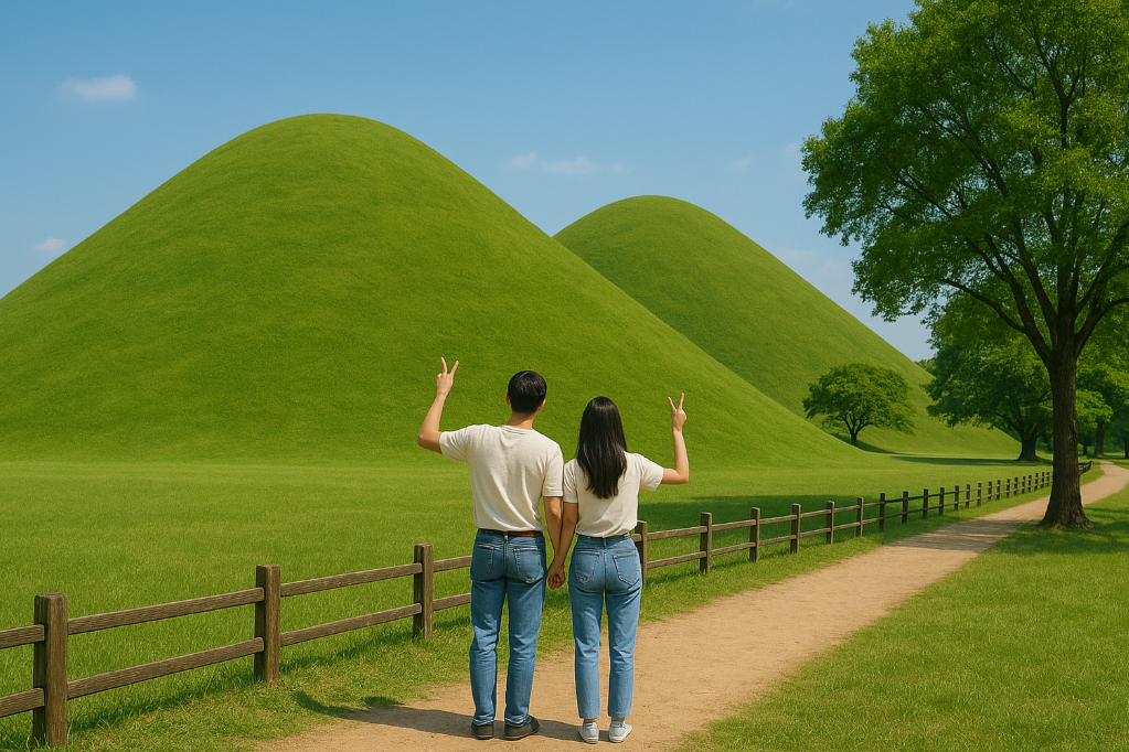 대릉원에서 찍은 20대 커플 사진