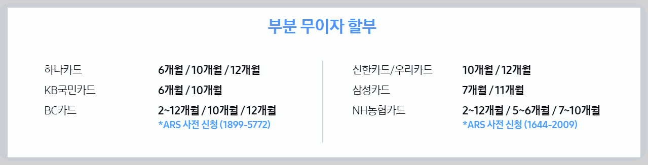 삼세페 카드 할부기간