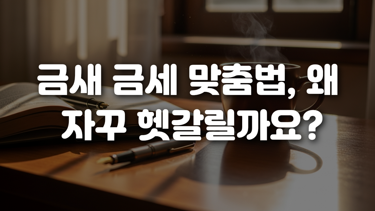 금새 금세 맞춤법 왜 자꾸 헷갈릴까요