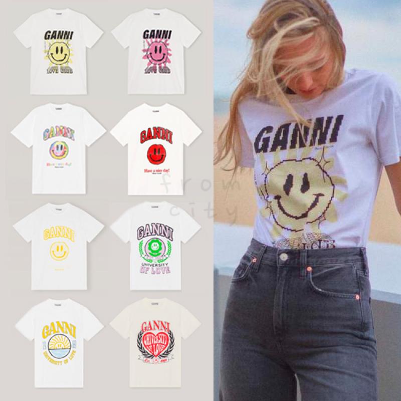 GANNI 정품 가니 스마일 프린팅 반팔티 22종