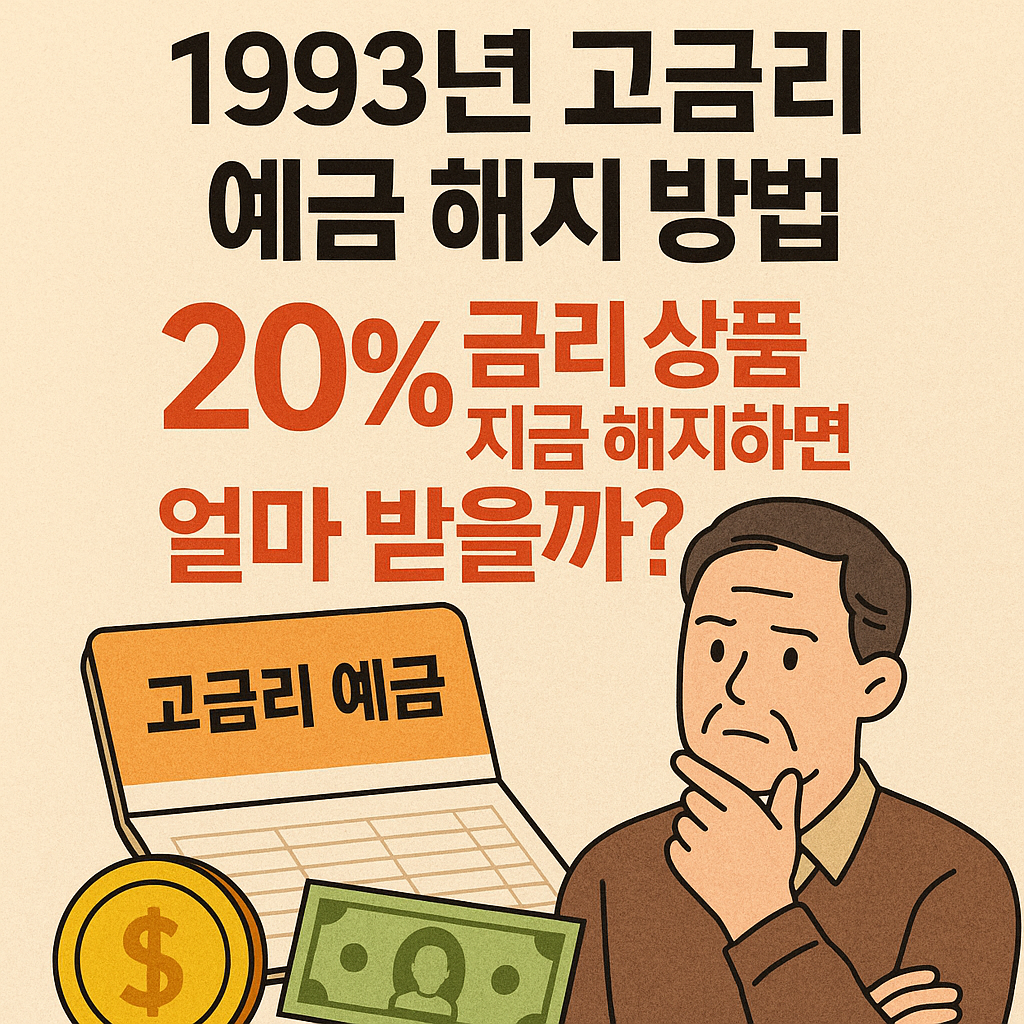 1993년 고금리 예금 해지 방법|20% 금리 상품 지금 해지하면 얼마 받을까 관련 사진