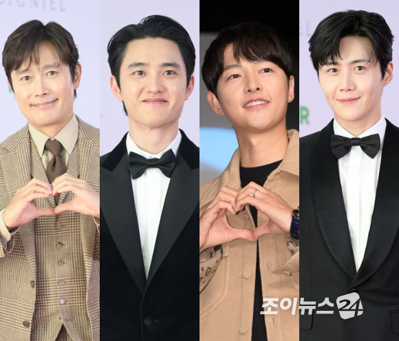 배우 이병헌&#44; 도경수&#44; 송중기&#44; 김선호가 청룡영화상 후보에 이름을 올렸다. [사진=조이뉴스24 DB]