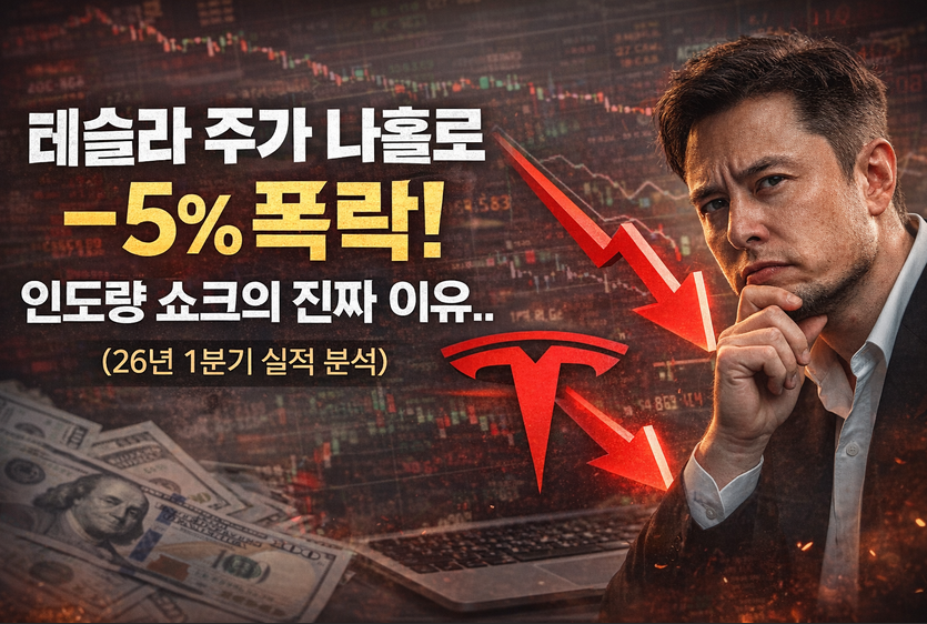 테슬라 주가 -5% 폭락, 인도량 쇼크 진짜 이유